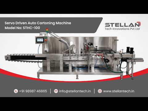 Servo Driven Auto Cartoning Machine for Sanitary Napkin | Cartonator Machine | STHC-100 video thumbnail