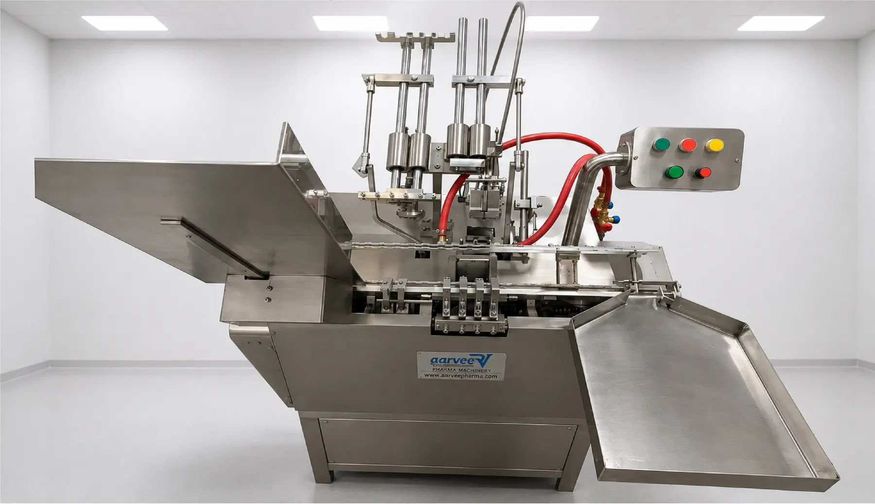 Automatic slant ampoule filling and sealing machine