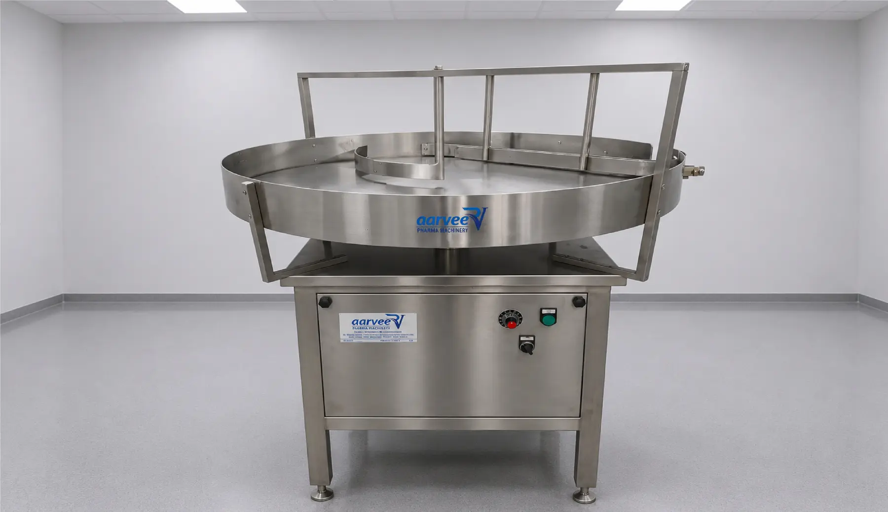 Stainless-steel bottle feeding and collection turn table